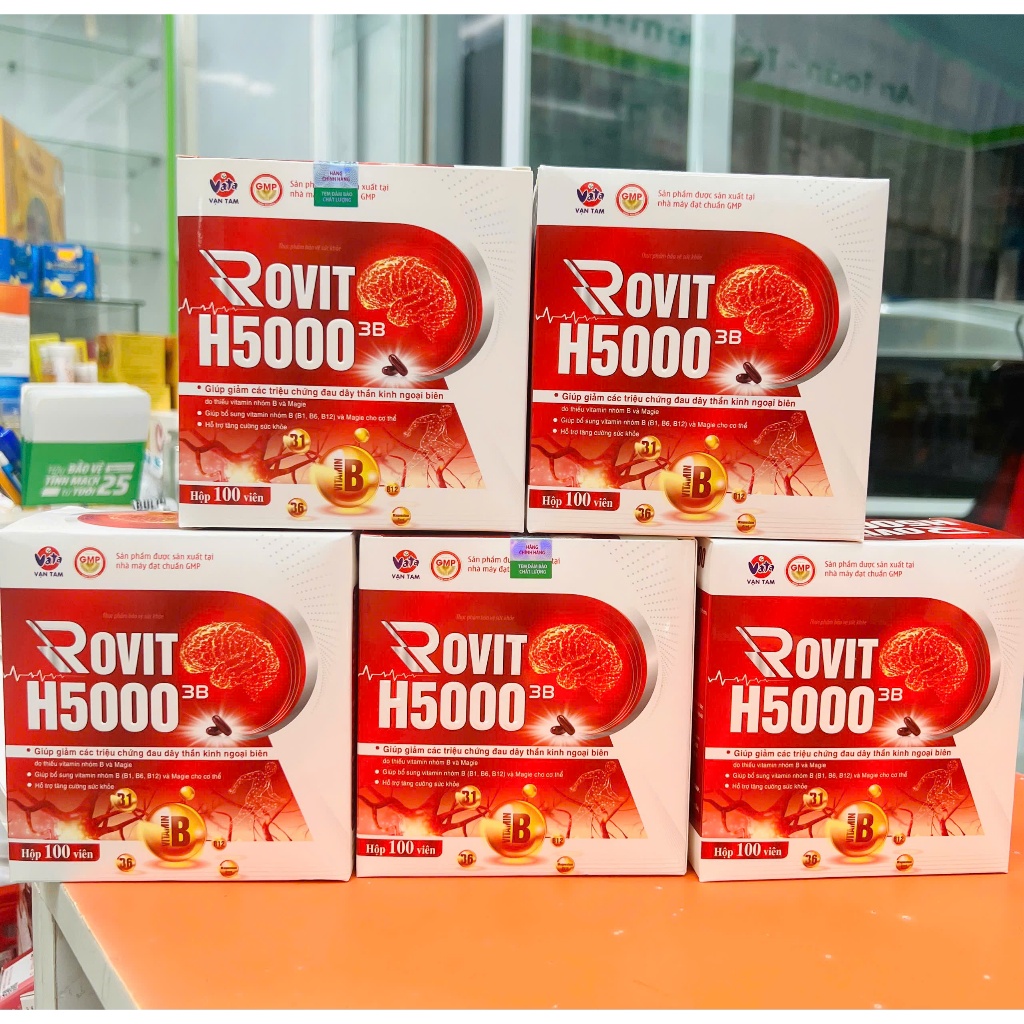 ROVIT H5000 3B - Bổ sung Vitamin giảm tê bì tay chân, căng thẳng suy nhược - Hộp 100 viên
