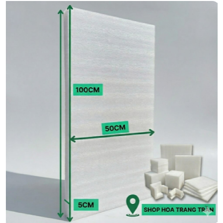 Tấm Xốp PE Foam Dày 5cm (Khổ 1m x 50cm)