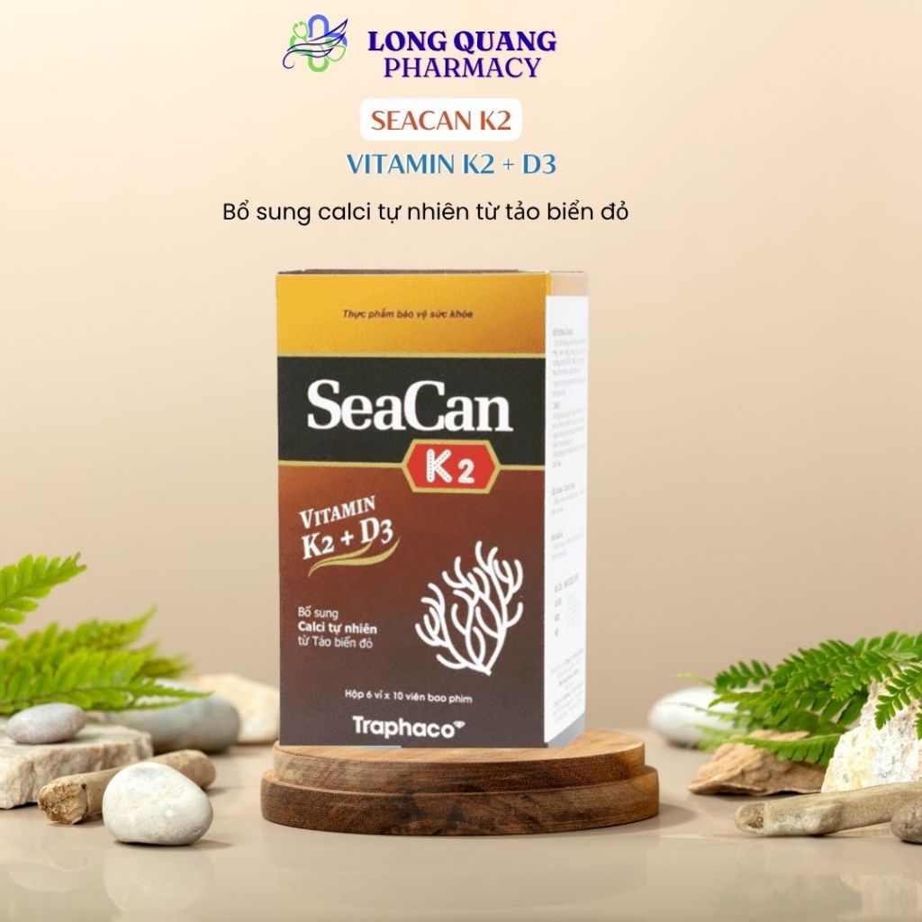 SeaCan Vitamin K2 + D3 Traphaco - Canxi tự nhiên từ tảo biển (6 vỉ x 10 viên)