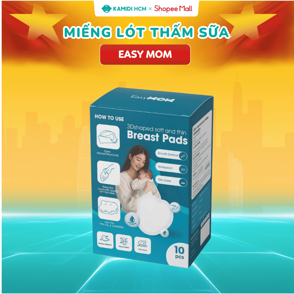 [Hàng Tặng Không Bán] Miếng Lót Thấm Sữa Easy MOM - Hộp 10/50 Miếng