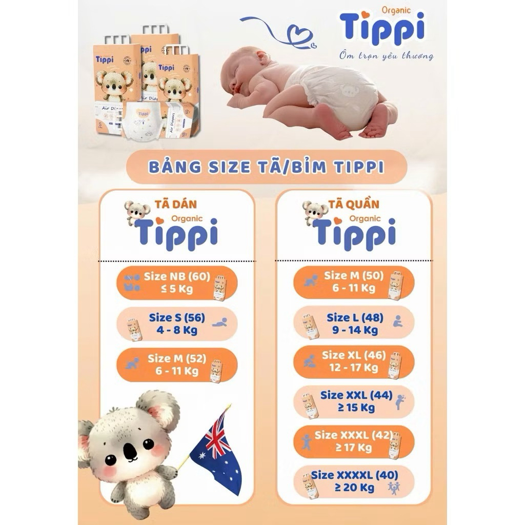 🌿TÃ/BỈM TIPPI ORGANIC – MỀM MẠI, AN TOÀN CHO BÉ YÊU🌿