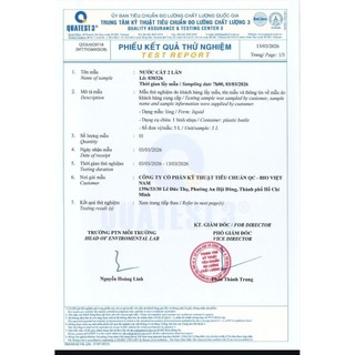 COMBO CHAI 1 LÍT NƯỚC CẤT 2 LẦN