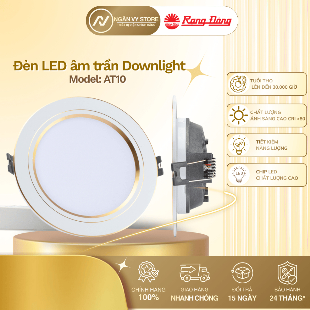 Đèn LED âm trần Downlight đổi màu AT10 ĐM 90/7, 90/9W, 110/9W, 110/12W