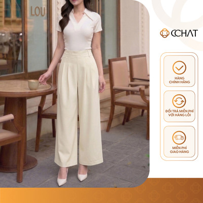 Quần Ống Rộng 𝐂𝐂𝐇𝐀𝐓 Dáng Suông Kiểu Passion Basic Chất Liệu Tuytsi Cao Cấp 16QDS2016ST