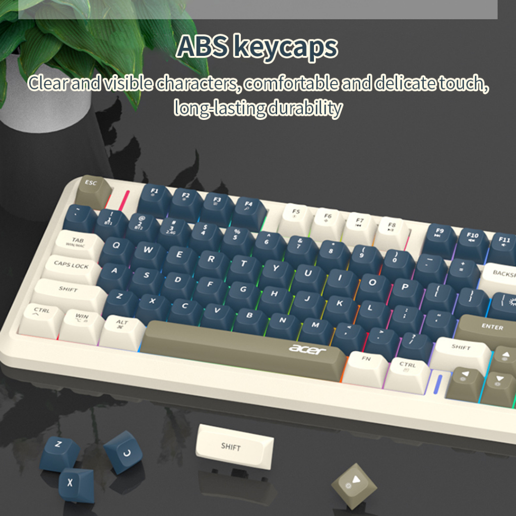 Bàn Phím Gaming Không Dây Acer OKR248 | Chế Độ Kép Bluetooth & 2.4GHz | 81 Phím | Cảm Giác Cơ | RGB | BigBuy360 - bigbuy360.vn