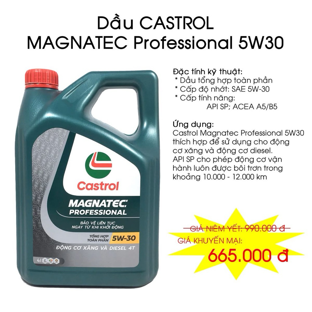 Dầu Castrol magnatec Professional 5w30