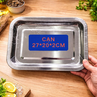 Mâm/ Khay Chữ Nhật Inox Đủ Size - Loại Cạn & Sâu - Gia Dụng Tường Mỹ