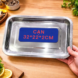 Mâm/ Khay Chữ Nhật Inox Đủ Size - Loại Cạn & Sâu - Gia Dụng Tường Mỹ