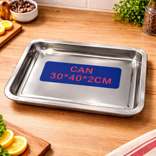 Mâm/ Khay Chữ Nhật Inox Đủ Size - Loại Cạn & Sâu - Gia Dụng Tường Mỹ