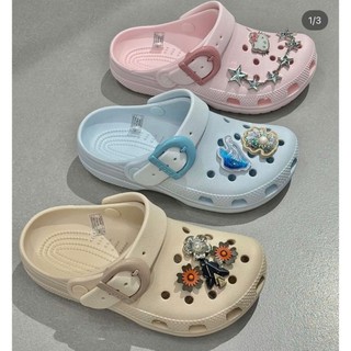 Dép Crocs Buckle nữ đế chống trượt màu pastel đi học đi chơi cưng xỉu