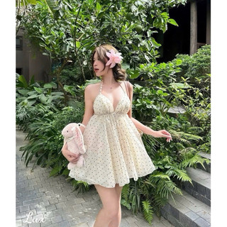 Đầm Yếm Cúp Tơ Ánh Kim Dáng Ngắn Xoè 3 Lớp Có Lót Quần