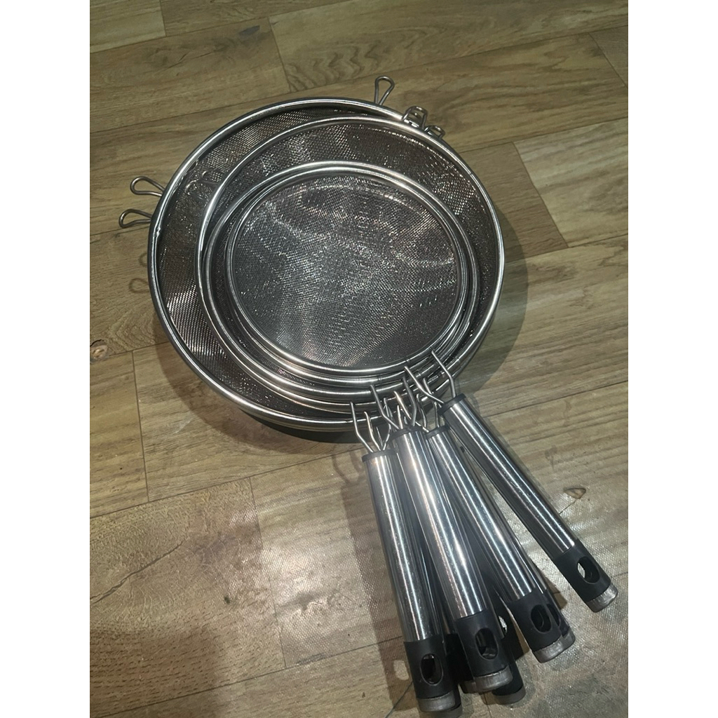 Ray lược dừa 2 lớp inox từ 14-20cm, ray lọc bột lọc cháo inox, ray lưới lọc inox, ray lọc trà lọc bã