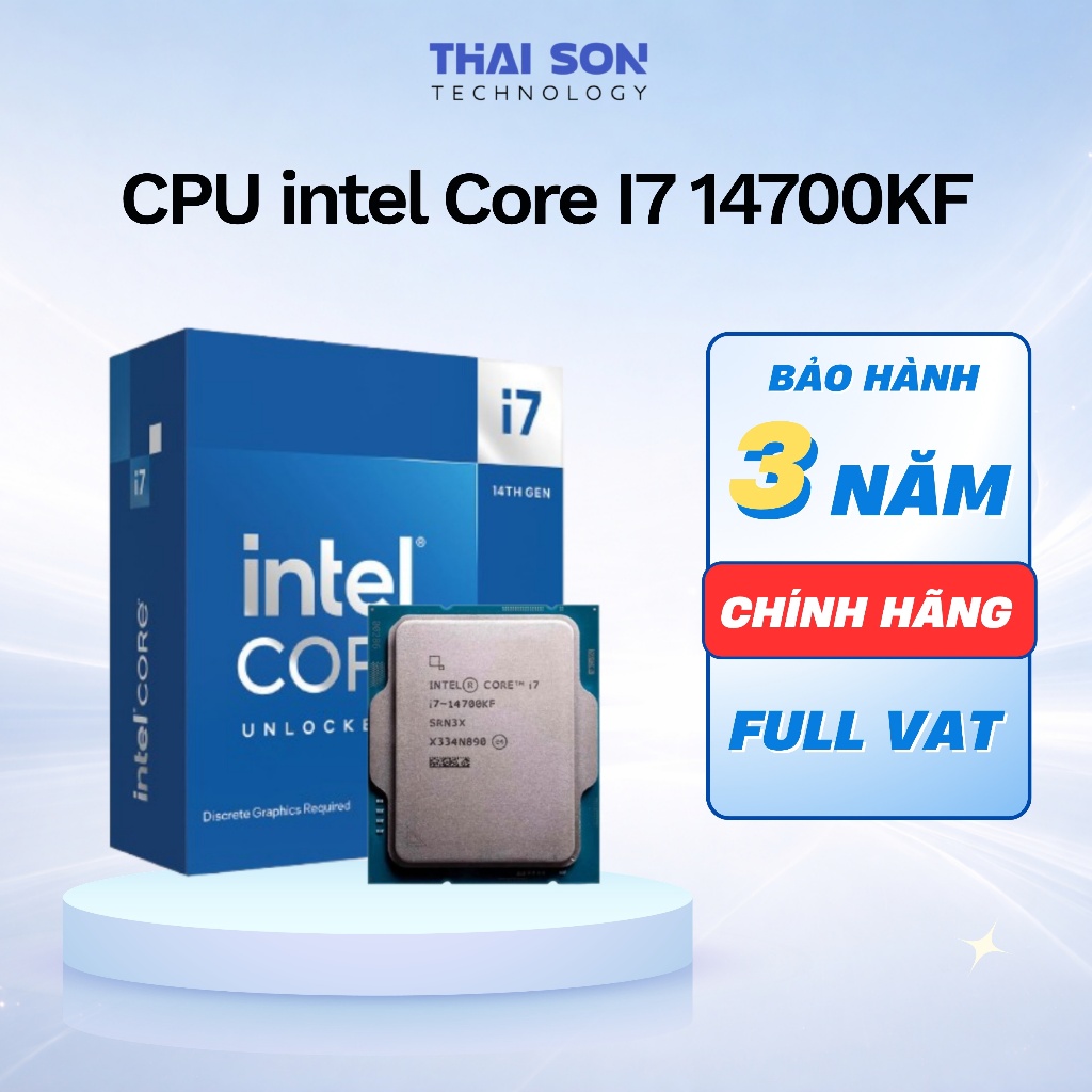 [NEW Full VAT] CPU Chip Intel Core I7 14700KF New Tray Full VAT -  Bảo hành 36 tháng