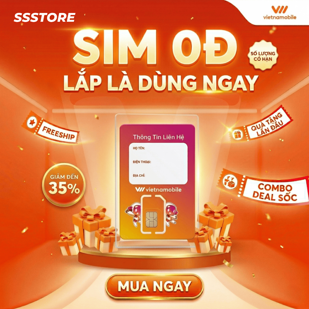 SIM NGHE GỌI SMS - VIETNAMOBILE THẾ HỆ MỚI SIÊU TIẾT KIỆM - HÀNG CHÍNH HÃNG