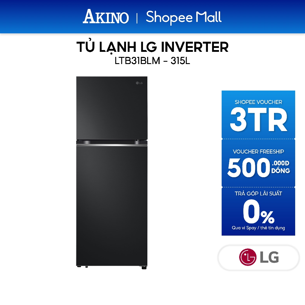 LTB31BLM | Tủ lạnh LG Inverter 315 lít LTB31BLM - Hàng Chính Hãng