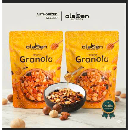COMBO 2 túi Hạt Granola Olaben+ 1 bát gáo dừa kèm muỗng - Ngũ cốc Olaben Nutrition