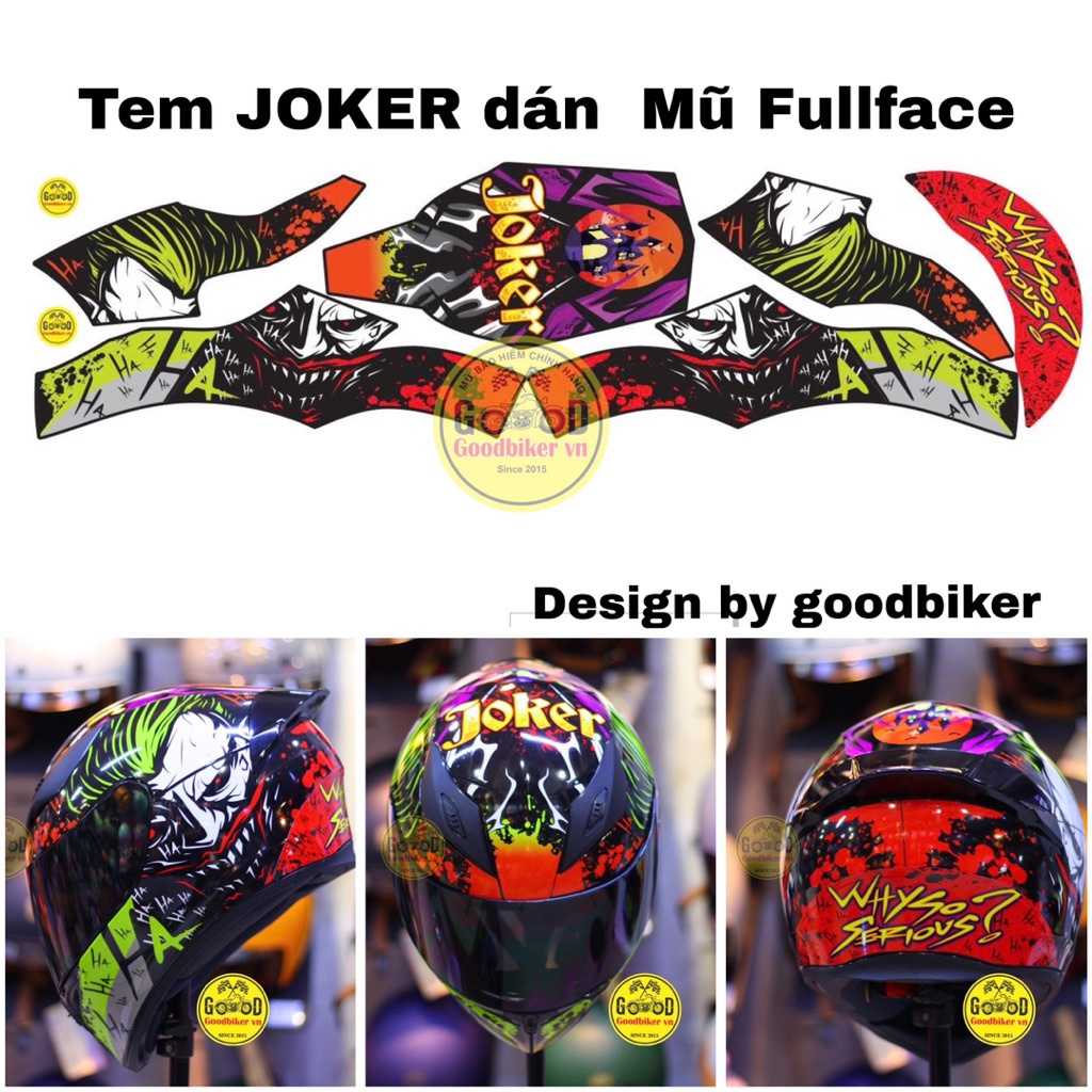Tem Joker Dán mũ Fullface