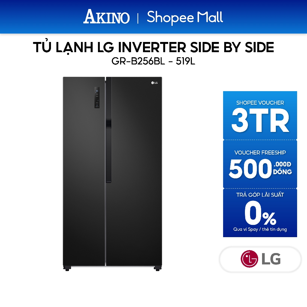 GR-B256BL | Tủ lạnh LG Inverter 519 lít Side By Side GR-B256BL - Hàng Chính Hãng