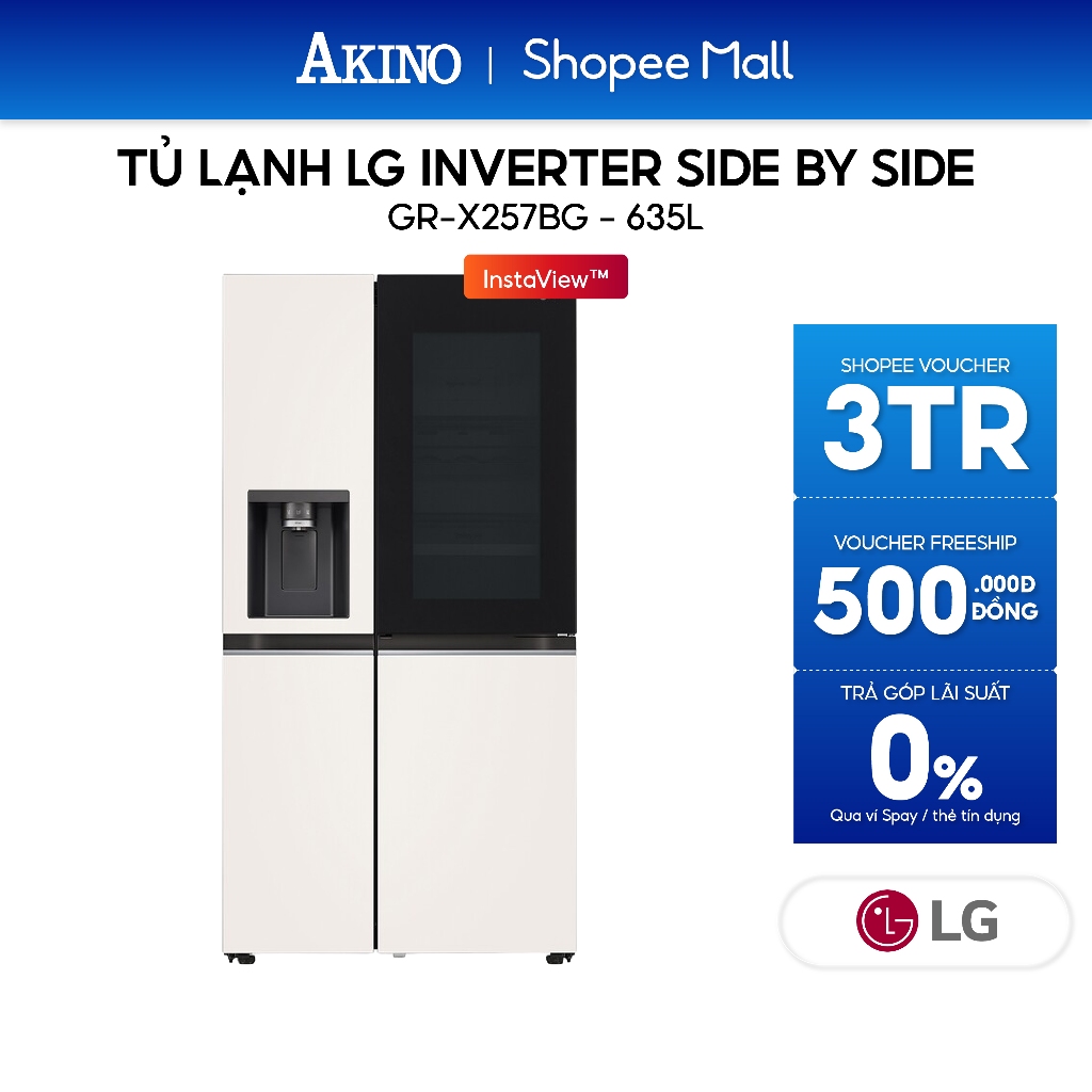 GR-X257BG | Tủ lạnh LG Inverter 635 lít Side By Side InstaView Door-in-Door GR-X257BG - Bảo hành chí