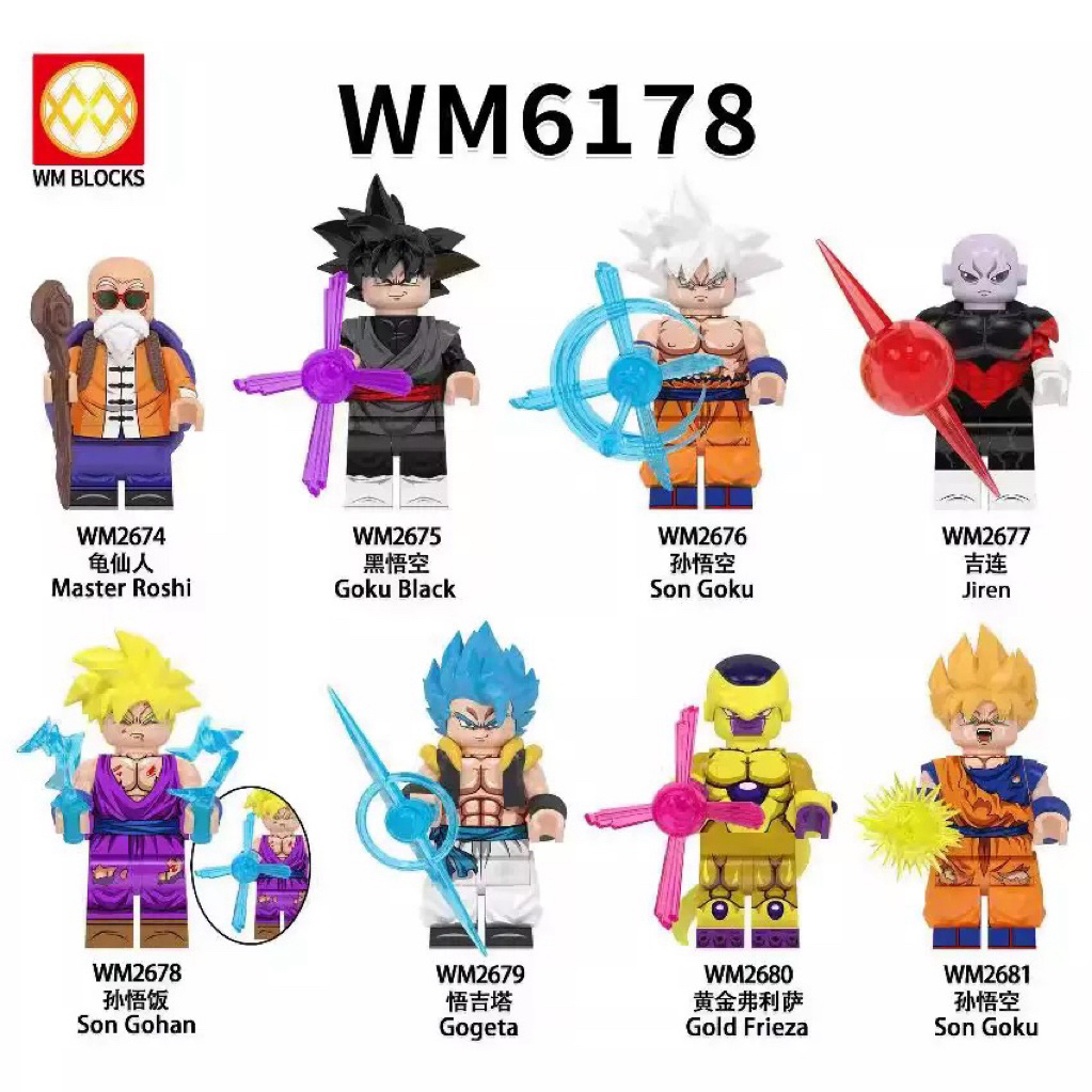 Đồ Chơi Lắp Ráp Nhân Vật Dragon Ball Goku Jiren Gohan Gogeta (WM6178)