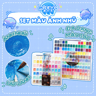 Màu Nước Ánh Nhũ Micofi Hoạ Cụ, Set Màu Ánh Nhũ Kim Tuyến Dạng Nén Vẽ Tranh Tô Màu Anime Phong Viết Cảnh Thư Pháp Nail