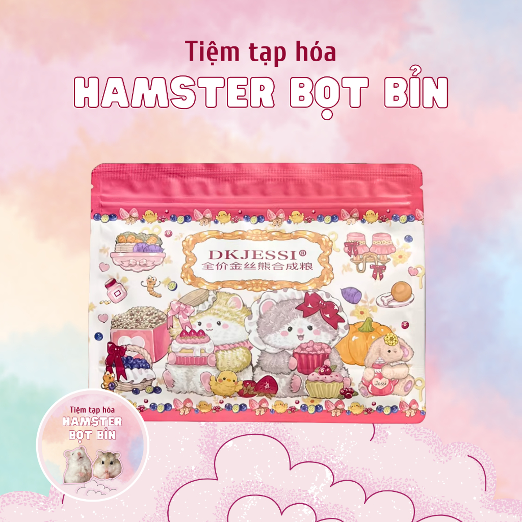 Viên nén DK Jessi nén đạm trái cây ngũ cốc bổ sung dinh dưỡng toàn diện mài răng cho hamster