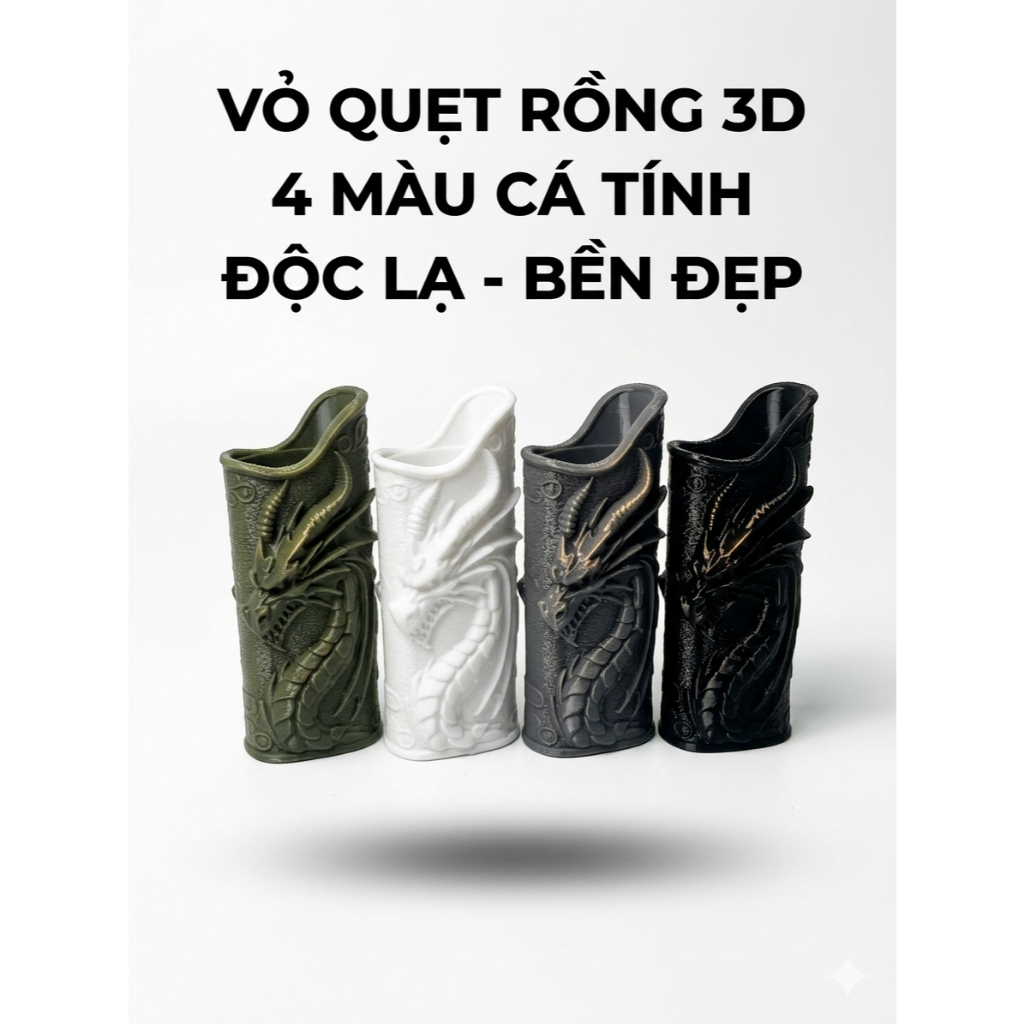 Case Quẹt Bic J6 Họa Tiết Rồng In 3D | Vỏ Bật Lửa Phong Thủy 4 Màu | Độc Lạ – Cá Tính – Bền Đẹp