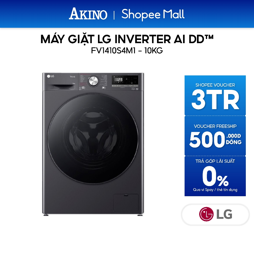 FV1410S4M1 | Máy giặt Lồng Ngang LG AI DD Inverter 10 kg FV1410S4M1 - Hàng Chính Hãng