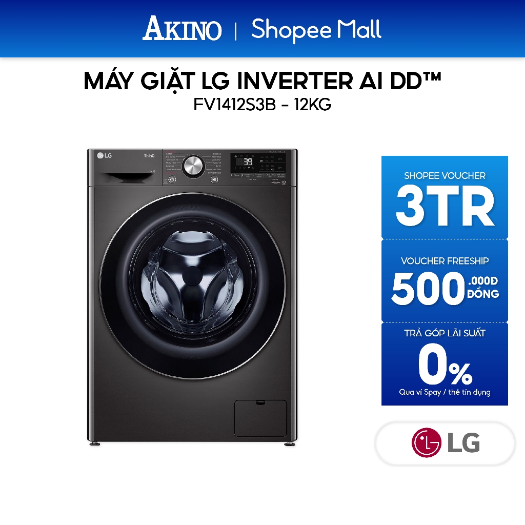 FV1412S3B | Máy giặt Lồng Ngang LG AI DD Inverter 12 kg