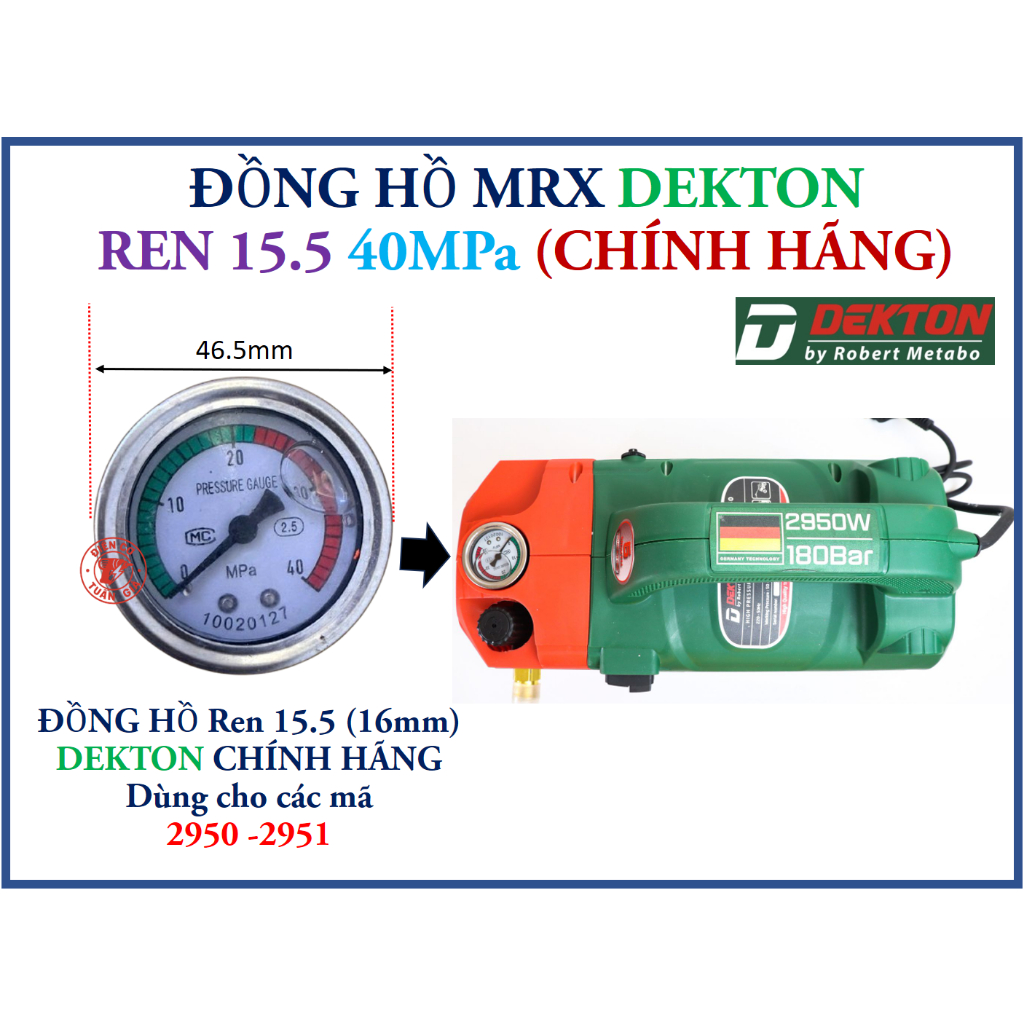 DEKTON 2950-2951 ĐỒNG HỒ MÁY RỬA XE DEKTON MÃ 2950 / 2951 CHÍNH HÃNG.sk
