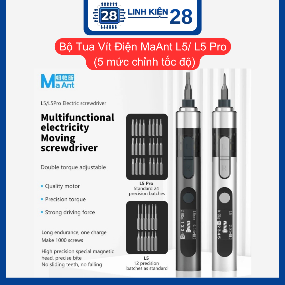 Bộ Tua Vít Điện MaAnt L5/ L5 Pro (5 mức chỉnh tốc độ). linhkien_28