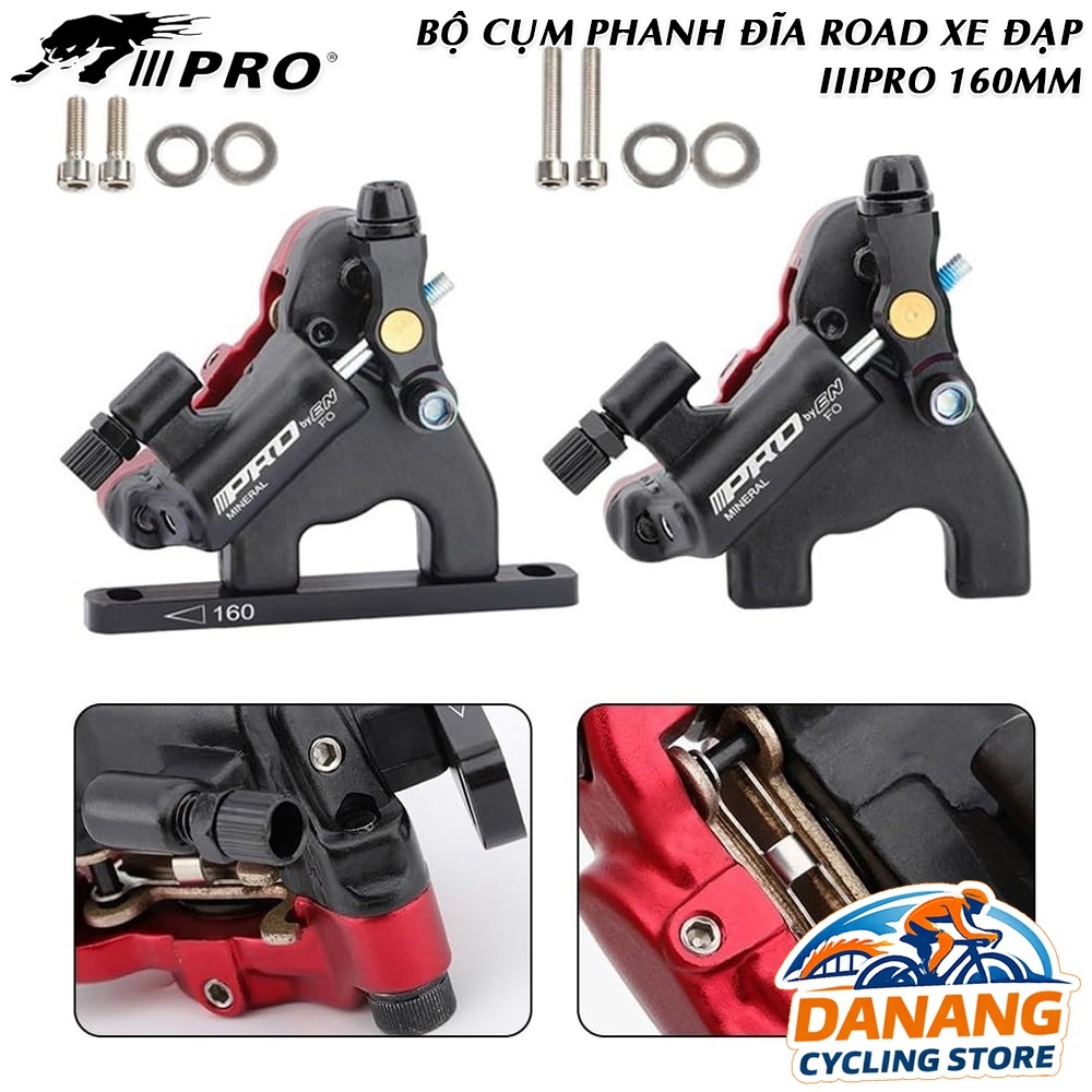 Bộ Phanh Đĩa Thủy Lực Xe Đạp Road IIIPRO by TUV – Cụm Thắng Dầu Siêu Nhạy, Lực Bóp Êm, Chính Hãng