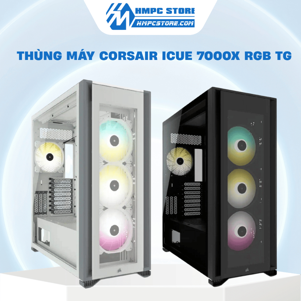 Case - Thùng máy Corsair iCUE 7000X RGB TG | sẵn 4 fan 140mm SP140 RGB ELITE | Bảo hành 24 tháng