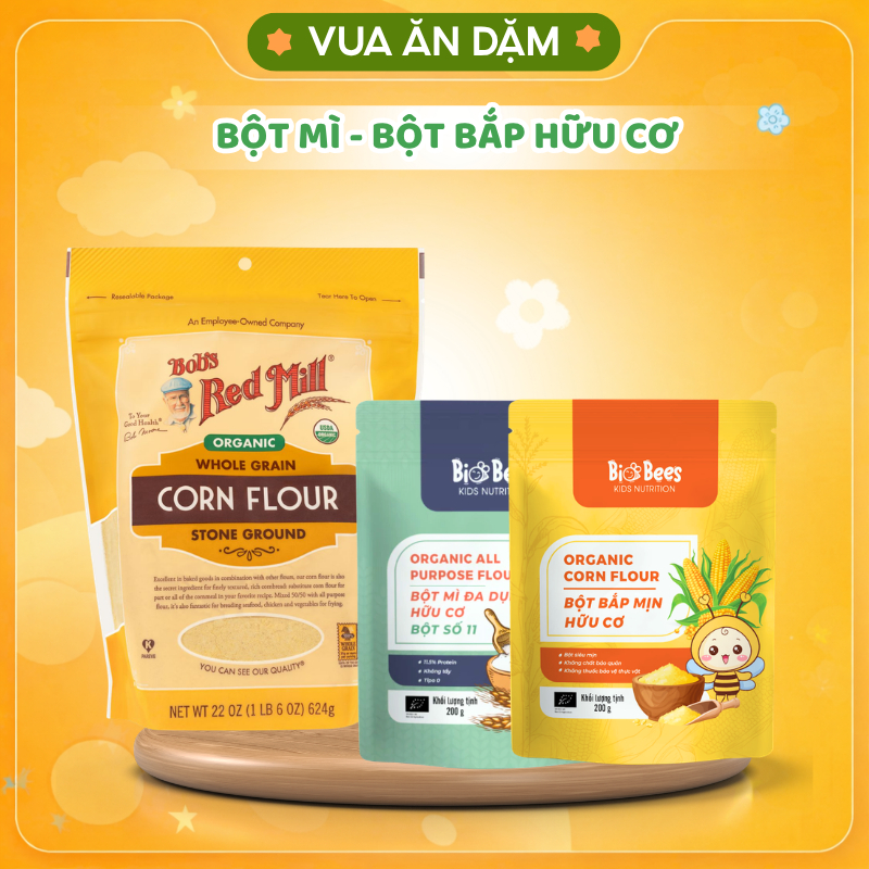 Bột Mì Hữu Cơ / Bột Bắp Bột Ngô hữu cơ Bob's Red Mill / BiOBees cho bé ăn dặm