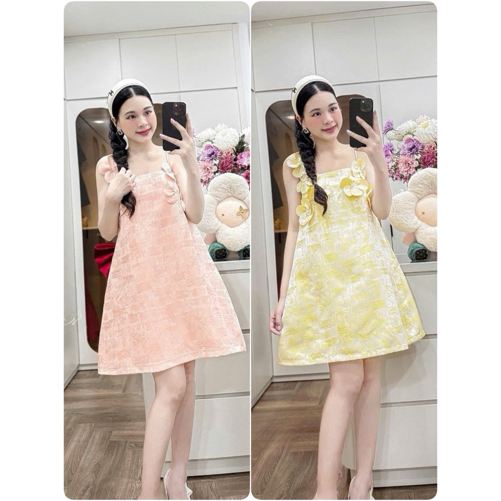 (NH CLOTHING)Váy suông Quynhanhhouse Váy gấm đính hoa M11666 sm