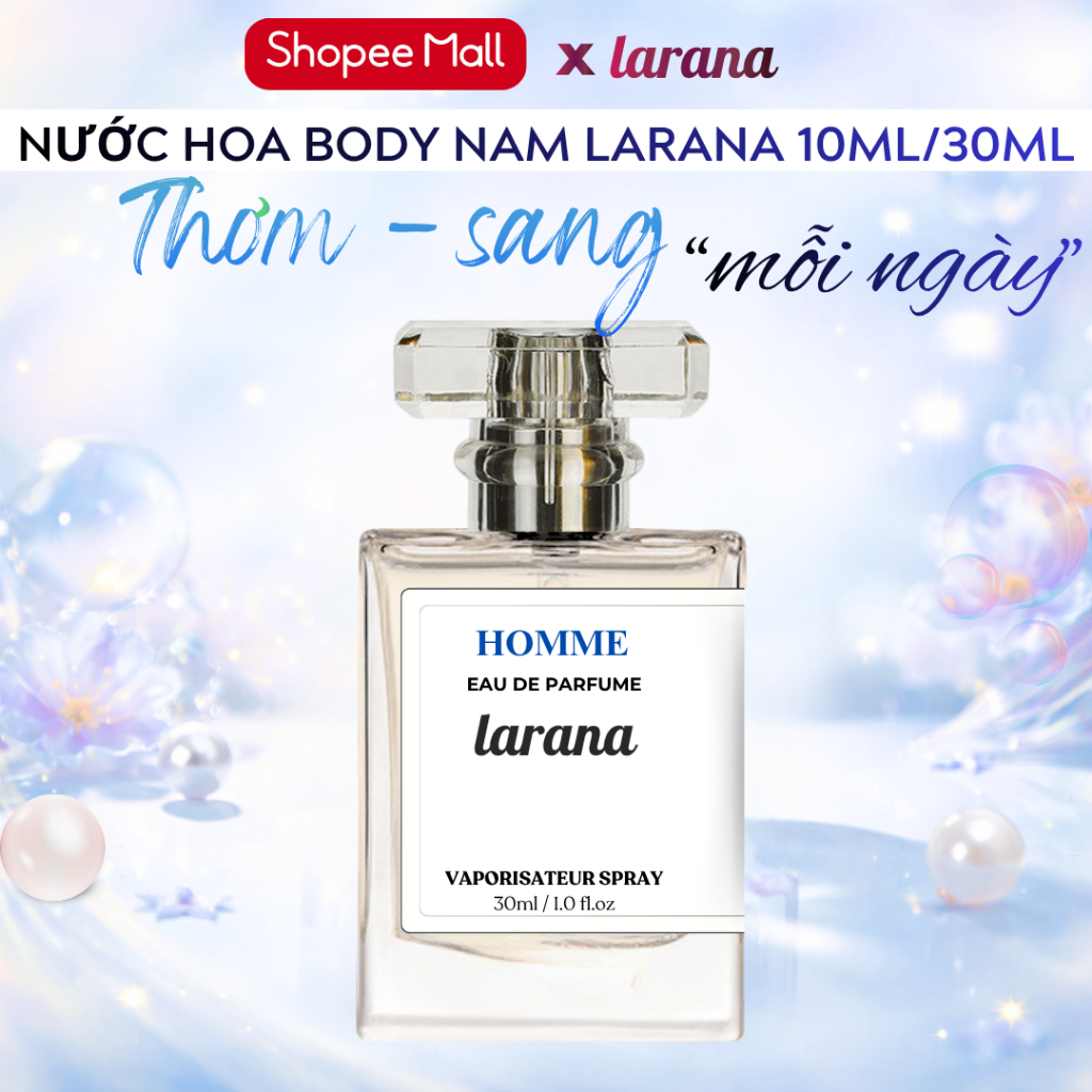 Nước hoa nam Larana Homme hương thơm nam tính sang trọng tinh tế cuốn hút dung tích 10ml, 30ml