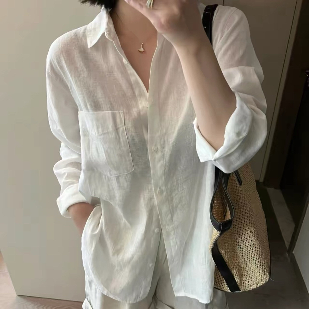 Áo Sơ Mi Kiểu Nữ Vải Đũi Xước Mềm Mịn Ít Nhăn Fom Rộng, Áo Sơ Mi Đũi Nữ Màu Pastel Hàn Quốc | BigBuy360 - bigbuy360.vn