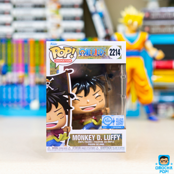 Mô Hình Chính Hãng Funko Pop Anime - One Piece : Monkey D. Luffy with Flag #2214 Tem QR Exclusive