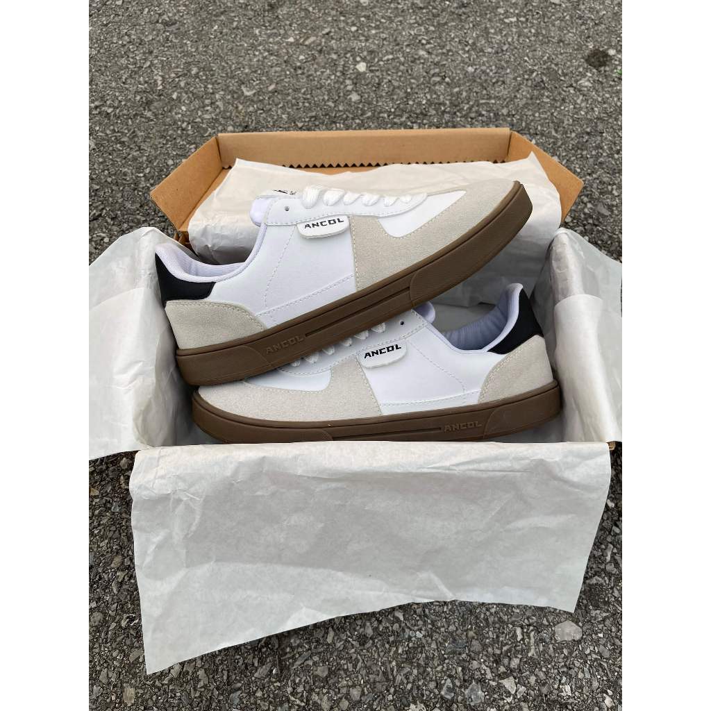 Giày Sneaker Thể Thao Ancol NewClassic Rustle / Lân Gat Shoes – Da Ultra M. Phối Da Lộn Đế Cao Su