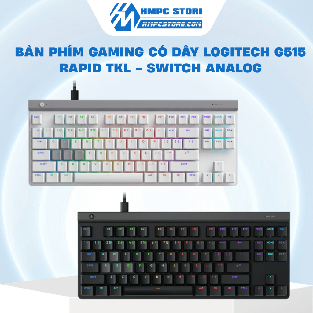 Bàn phím Gaming có dây Logitech G515 RAPID TKL - Switch Analog | LIGHTSYNC RGB | Bảo hành 24 tháng