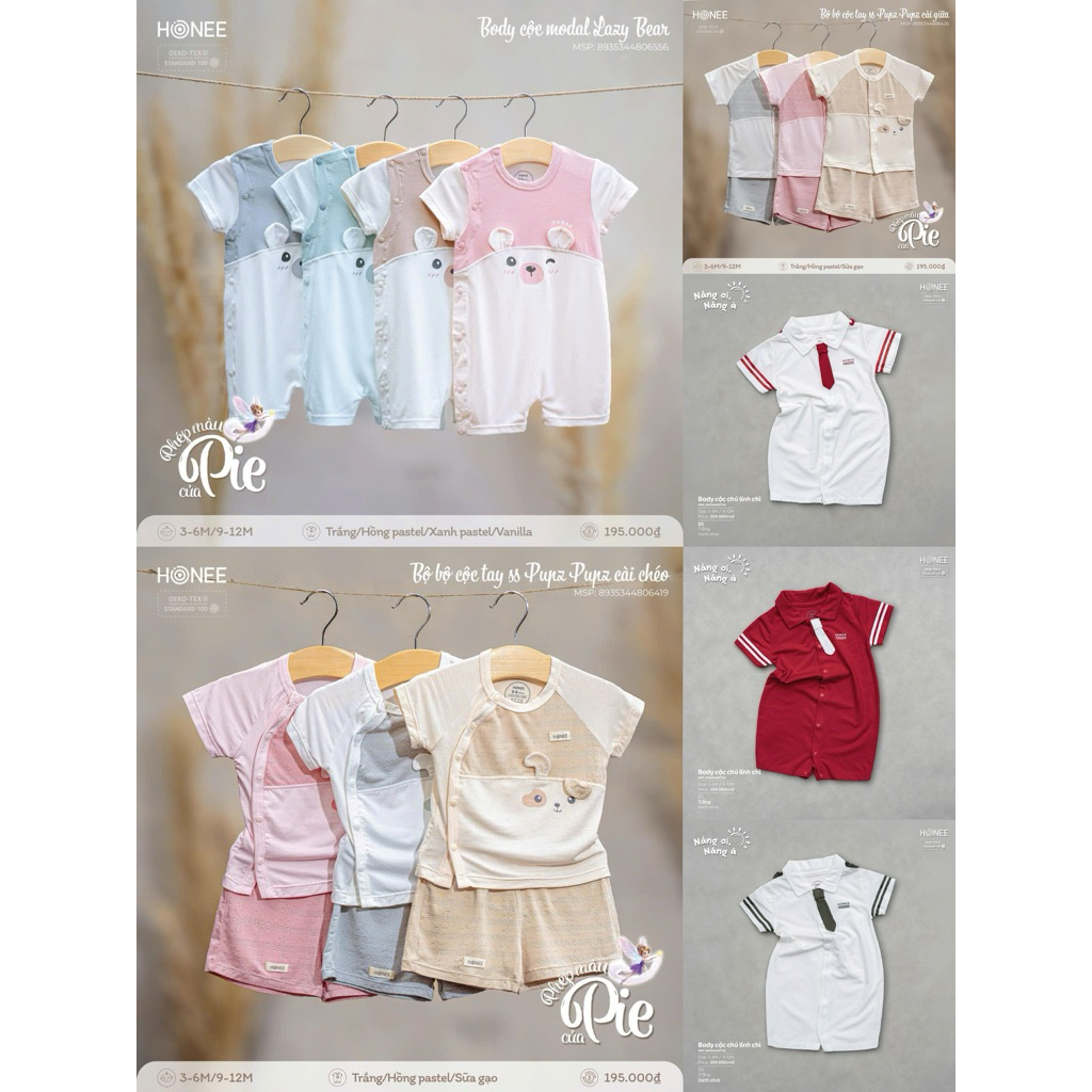 [Honee] Bộ và body cho bé đến 1 tuổi