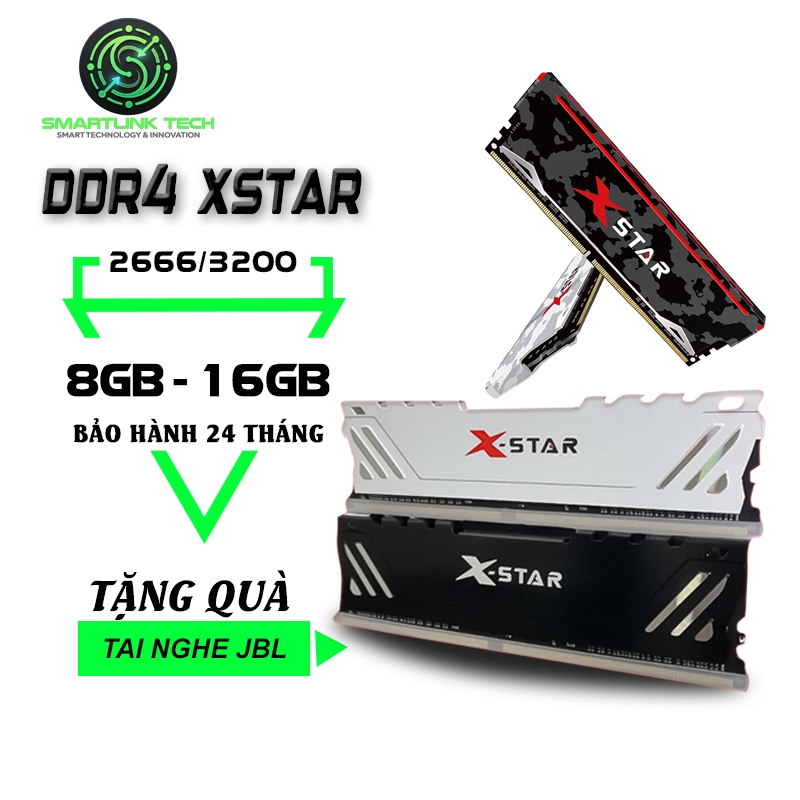 Smartlink Tech Ram DDR4 XSTAR 16gb bus 2666/3200 Hàng New Nhập Khẩu Chính Hãng