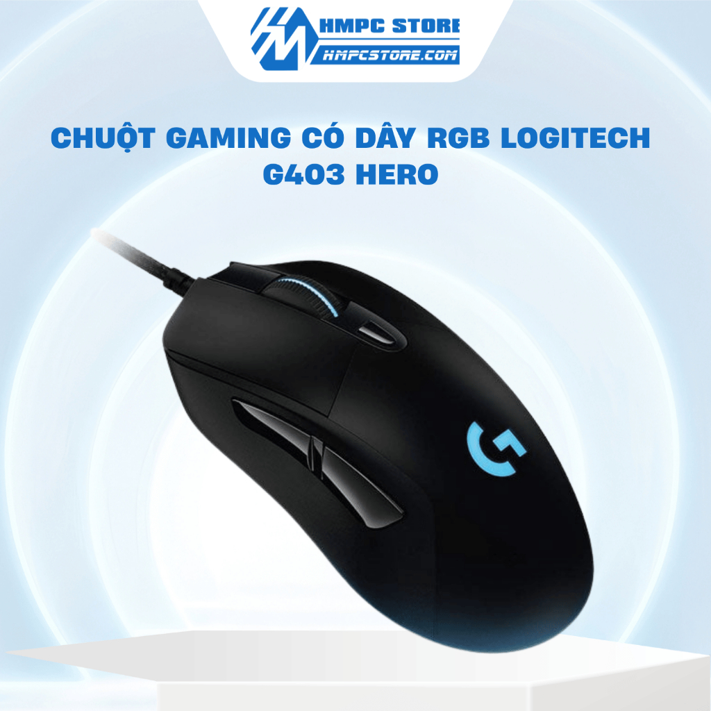 Chuột gaming có dây RGB Logitech G403 Hero | Bảo hành 24 tháng