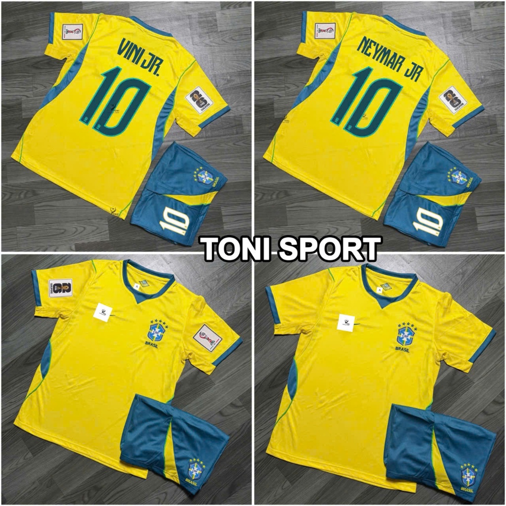 Bộ Quần Áo Bóng Đá ĐT Brazil WC 2026 in Số 10 Neymar JR - Hàng Nhập Khẩu - Vải Thái Cao Cấp - Toni S