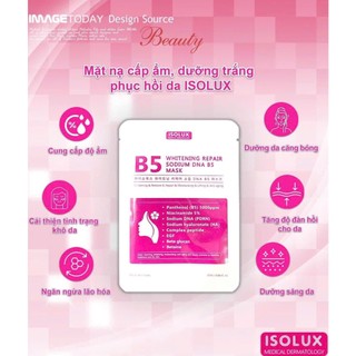 Mặt nạ ISOLUX Whitening repair sodium DNA B5 mask Hàn Quốc 25ml hạn 2029 B192B319B349