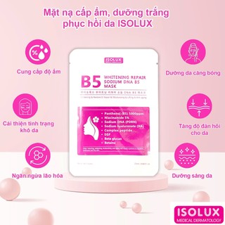 Mặt nạ ISOLUX Whitening repair sodium DNA B5 mask Hàn Quốc 25ml hạn 2029 B192B319B349