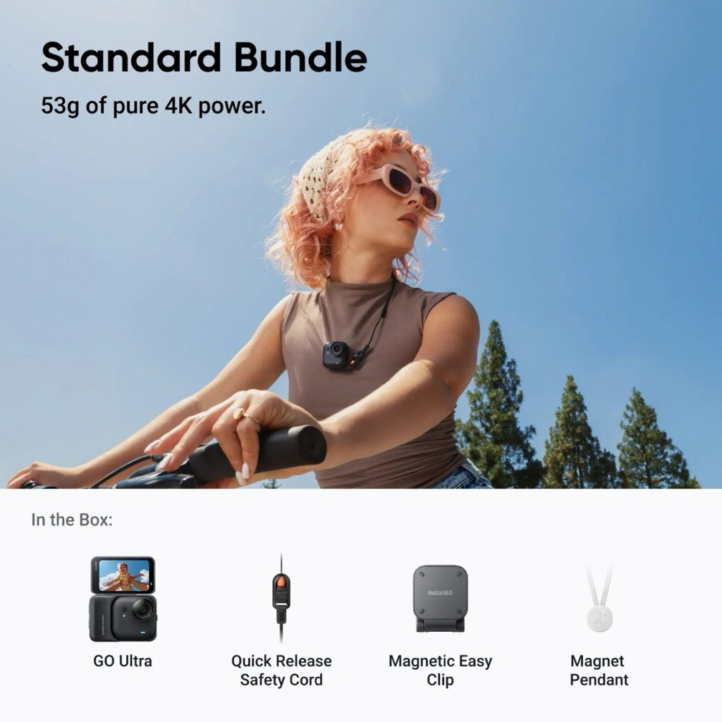 Insta360 GO Ultra Bundle Chính Hãng BH 12 Tháng – Camera Hành Động Siêu Nhỏ Gọn Quay 4K Chống Rung FlowState | BigBuy360 - bigbuy360.vn