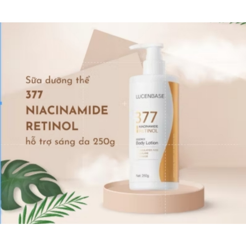 Sữa dưỡng thể 377 Niacinamide Retinol LUCENBASE