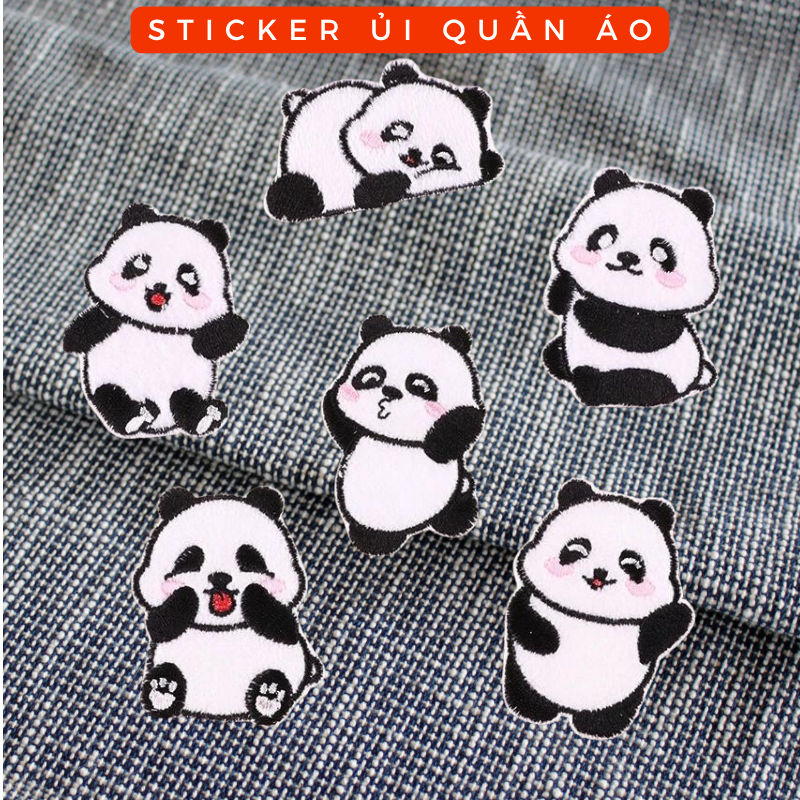 Miếng vá quần áo rách, hình thêu áo bị rách Hình Gấu Trúc Panda Fubao Panda Aibao Songbao Dễ Thương