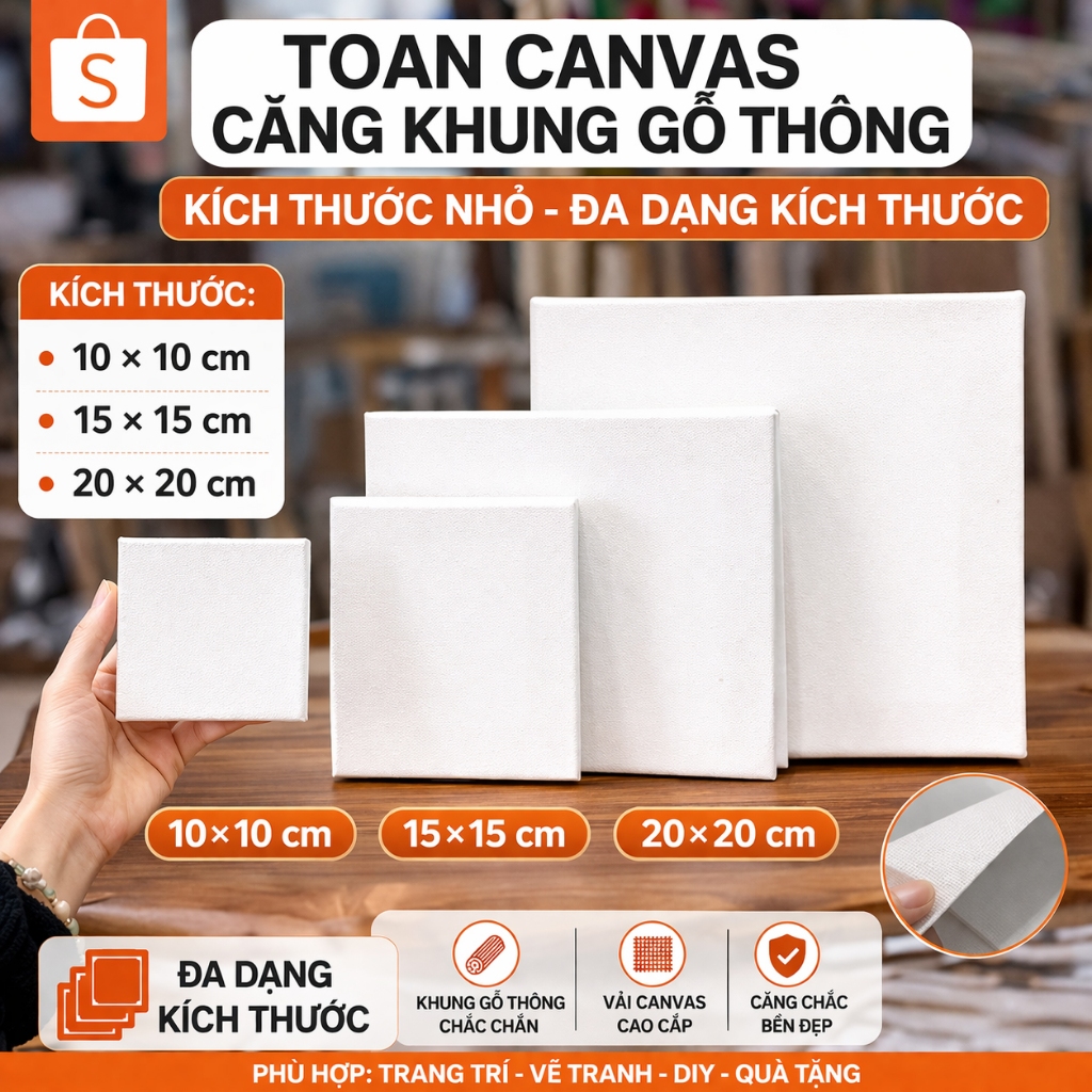 [10x10 - 30x30cm] Toan vẽ tranh, khung tranh vẽ canvas GIÁ TẬN XƯỞNG SIÊU RẺ vẽ tranh sơn dầu, acryl